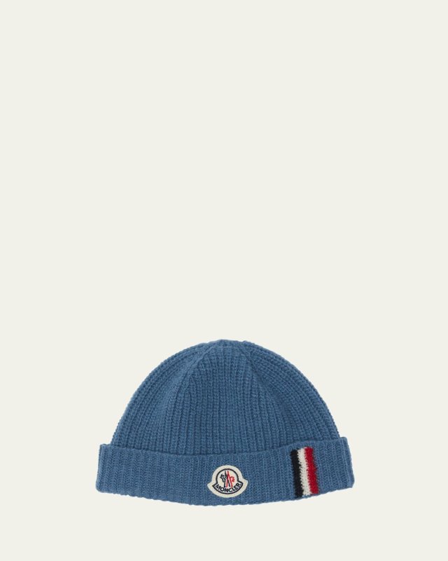Boy's Wool Knit Logo Beanie